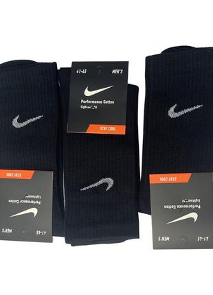 Шкарпетки nike чорні високі спортивні шкарпетки найк тренувальні з логотипом2 фото
