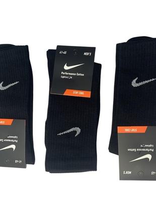 Шкарпетки nike чорні високі спортивні шкарпетки найк тренувальні з логотипом3 фото