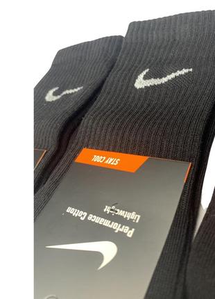 Шкарпетки nike чорні високі спортивні шкарпетки найк тренувальні з логотипом6 фото
