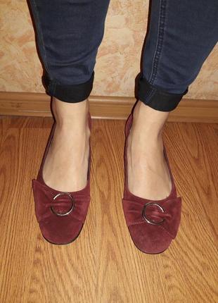 Комфортные бордовые туфли/натуральная кожа + нат.замш4 фото