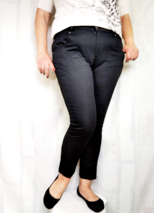 Черные стрейчевые джинсы слимы, летний вариант2 фото