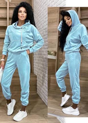 Костюм двойка прогулочный спортивный турецкий велюр