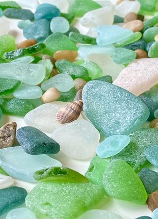 Скляні камінчики морського узбережжя . кварц . камені. акваріумні. декор.
