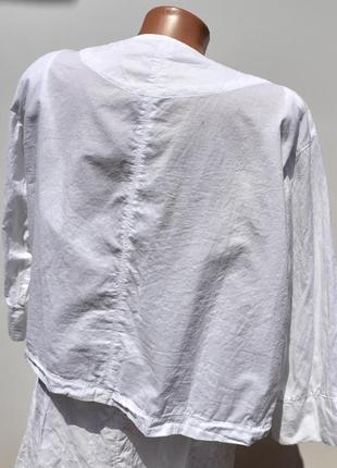 Блуза накидка котонова білосніжна розмір хl (е-192)3 фото