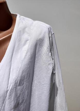 Блуза накидка котонова білосніжна розмір хl (е-192)5 фото