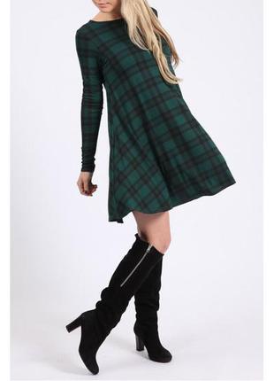 Зеленое платье в клетку    4.4