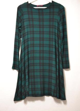 Зеленое платье в клетку    4.45 фото