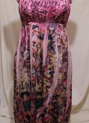 Яркий розовый сарафан - юбка макси 'lapis' 46р