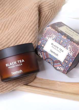 Успокаивающая маска с экстрактом чёрного чая, heimish, black tea mask pack