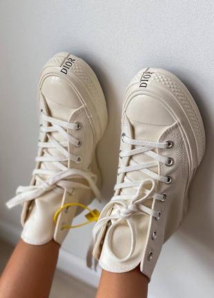 Женские стильные осенние кроссовки converse dior chuk 70 hi /beige/egret8 фото