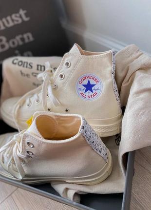 Женские стильные осенние кроссовки converse dior chuk 70 hi /beige/egret6 фото