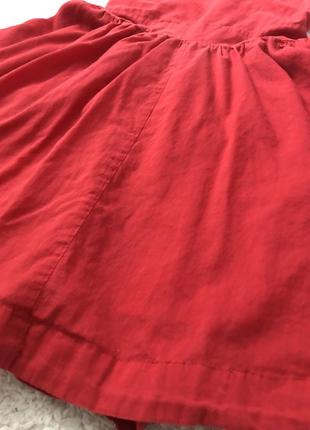 Ltb платье , легкий коттон, красное4 фото