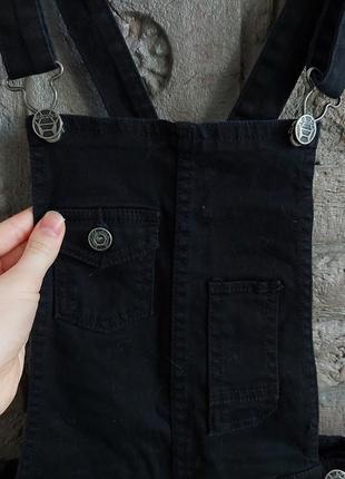 Комбінезон чорний черный комбенизон шорты джинсовые2 фото