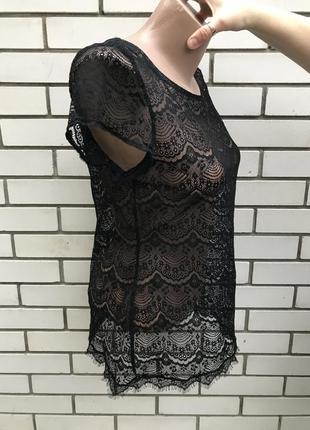 Дуже гарна,чорна,мереживна футболка,гіпюрова,ажурна блузка, білизна,2 фото