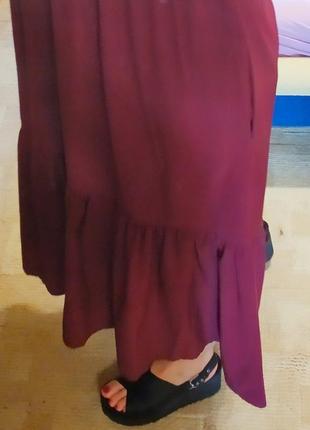 Сукня бордо широкого покрою з кишенями, розмір універсальний6 фото