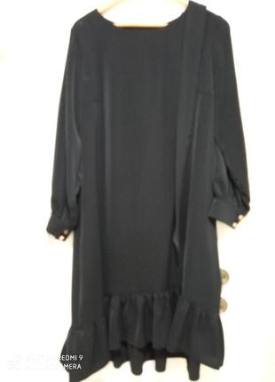 Платье шелковое, нарядное, черное1 фото