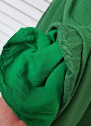 Зеленое плтье вискозное на бретельках изумрудное платье льняное4 фото
