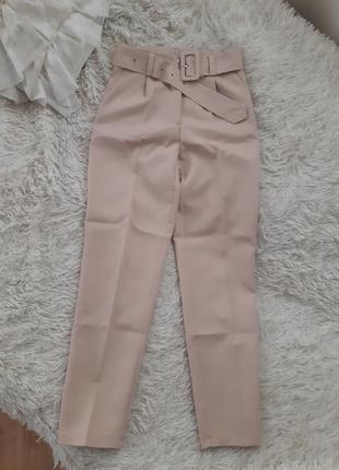 Штани з поясом висока посадка