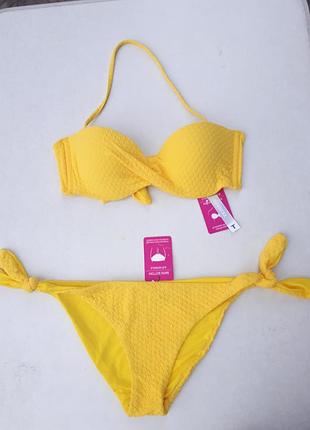 Купальник tezenis роздільний новий жовтий жатка жатий