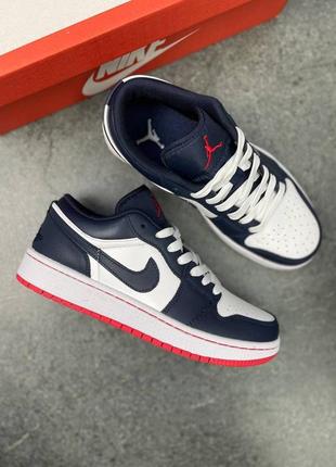 Женские кроссовки nike air jordan    1 low dark blue1 фото