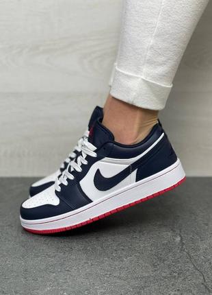 Женские кроссовки nike air jordan    1 low dark blue2 фото