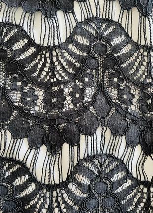 Платье нарядное миди классика офис кружево складки черно белое david emanuel6 фото