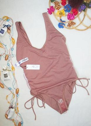 Мега шикарный сдельный слитный купальник бронзового цвета со шнуровкой atmosphere 🍒🍹🍒5 фото