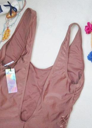 Мега шикарный сдельный слитный купальник бронзового цвета со шнуровкой atmosphere 🍒🍹🍒2 фото