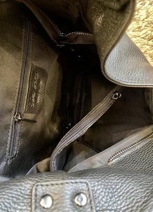 Сумка мягкая кожаная итальянская чёрная сумка сумка жіноча шкіряна чорна сумка м’яка8 фото