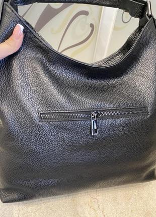 Сумка мягкая кожаная итальянская чёрная сумка сумка жіноча шкіряна чорна сумка м’яка6 фото