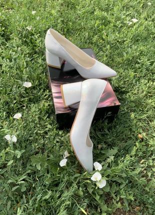 Туфли женские натуральная кожа перламутровая италия6 фото