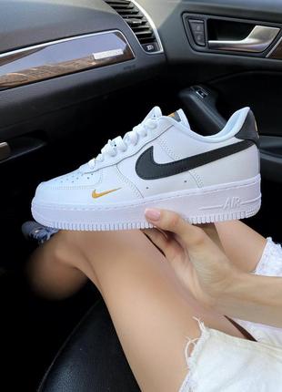 Кросівки air force 1 white/black/gold кроссовки