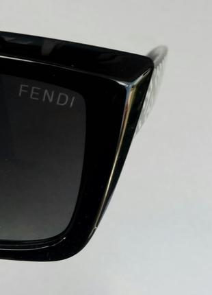 Fendi стильні жіночі сонцезахисні окуляри чорні з градієнтом з білим логотипом9 фото