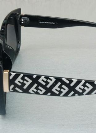 Fendi стильні жіночі сонцезахисні окуляри чорні з градієнтом з білим логотипом4 фото