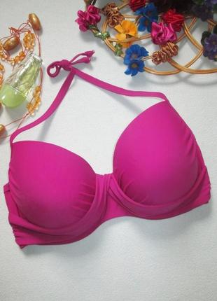 Шикарний верх ліф від купальника кольору фуксії з драпіруванням next 🍒🍹🍒