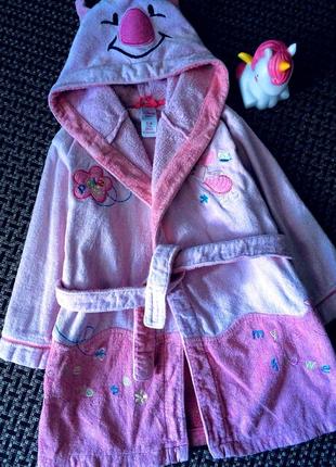 Гламурный махровый банный халат с винни disney winnie pooh.