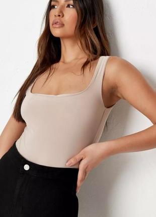 Базовий бежевий боді s-м missguided