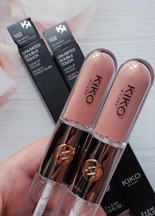 Unlimited double touch kiko milano 102 ! стійка рідка помада kiko milano 102