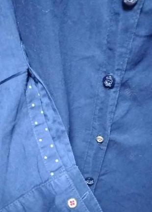 Рубашка синяя 100% коттон классика4 фото