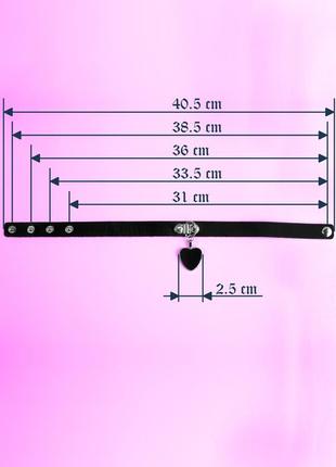 Чокер с сердечком в стиле харадзюку аниме хентай рок чёрный розовый2 фото