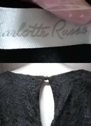 Блуза l чёрное нарядное кружево charlotte russe8 фото
