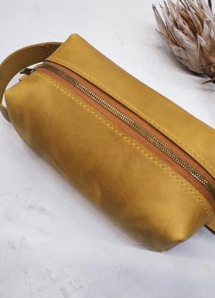 Несесер шкіряний stedley voyage case m (середній) пісочний