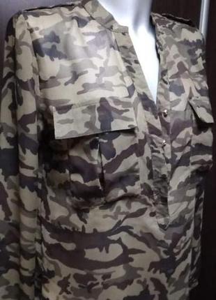 Блузка шифон принт пиксель милитари l