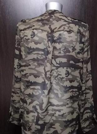 Блузка шифон принт пиксель милитари l