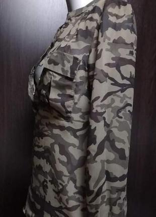 Блузка шифон принт пиксель милитари l