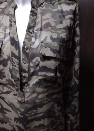 Блузка шифон принт пиксель милитари l