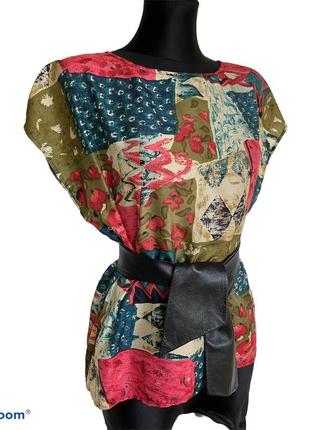 Фирменная стильная качественная натуральная базовая блуза из шёлка