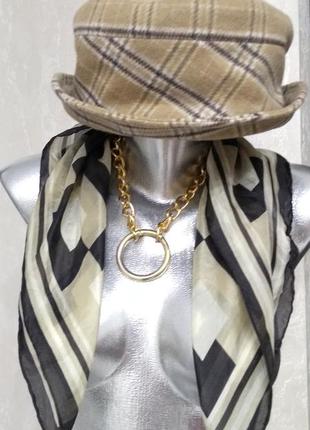 Жіноча капелюх. капелюх ретро. капелюх і хустку на шию.4 фото