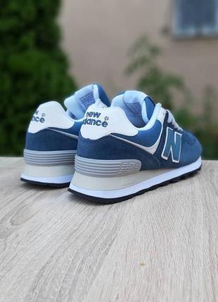 Женские кроссовки new balance 574 сине зелёные4 фото