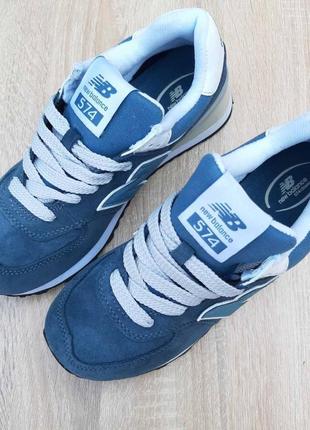 Женские кроссовки new balance 574 сине зелёные10 фото